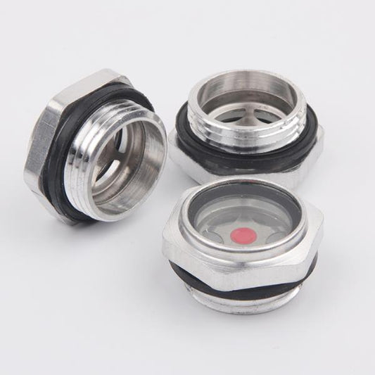 Oil Liquid Level Gauge Sight Glass 1/2'' NPT Male Threaded Aluminum Alloy Air Compressor Fittings with O-ring