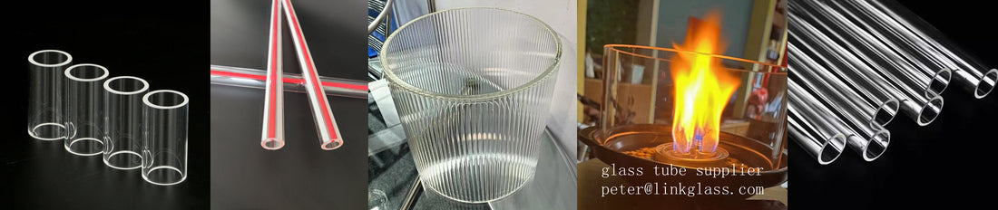 Borosilicate glass tube with red line used in industry