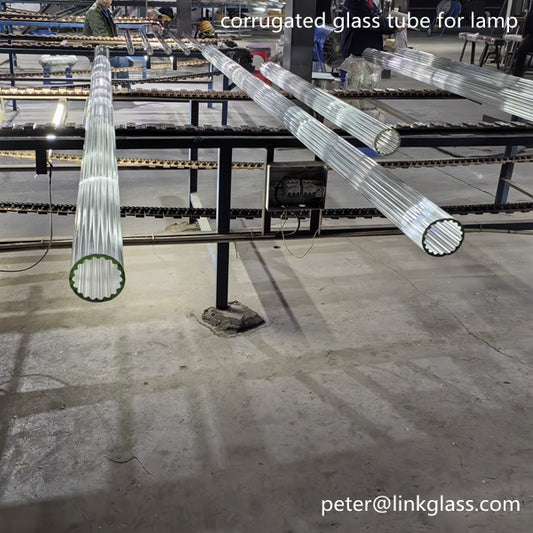 Borosilicate glass striped tubes with inner walls for lamps